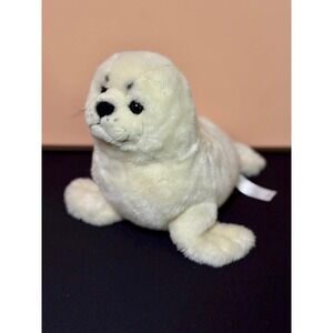 FAO Schwarz White Harp Seal Pup Plush Stuffed Animal 15 Inch Toy Cream